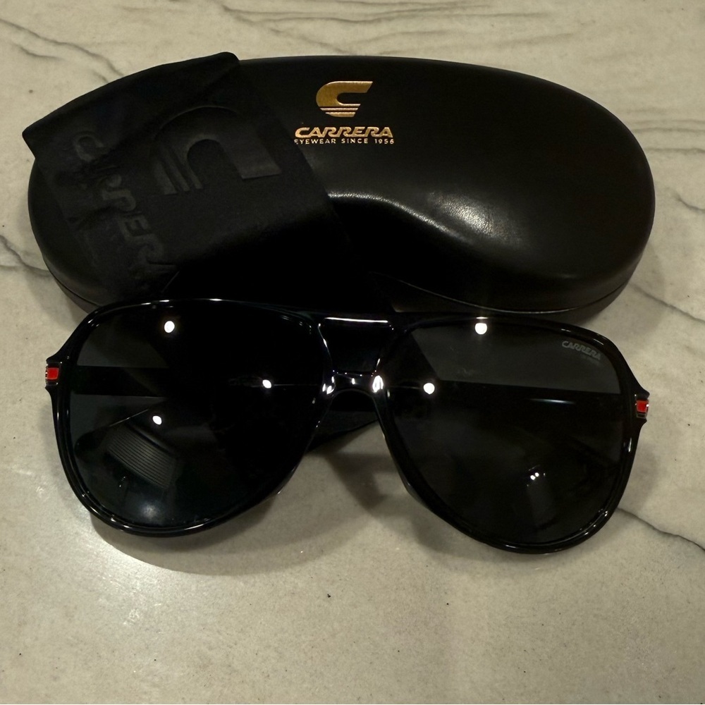 Carrera 1045/S 807IR Black Aviator Pilot Sunglasses 61mm w/ Case NWOT